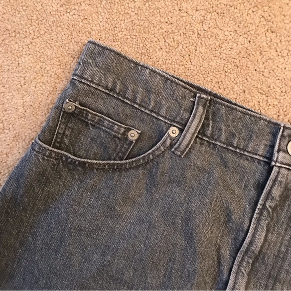 Lucky Brand High Rise Denim Mini Skirt Womens Size 10 30 Grey Raw Frayed Hem - Picture 6 of 11